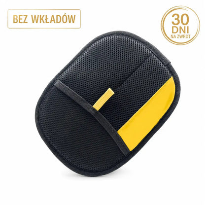 Rękawica do usuwania sierści, czarna z żółtym paskiem, bez wkładów